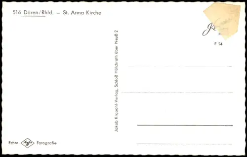 Ansichtskarte Düren St. Anna Kirche - Innenansicht 1963