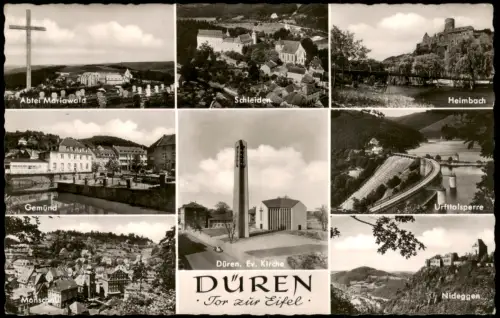 Ansichtskarte Düren Stadtteilansichten Kirchen Ortsteile 1957