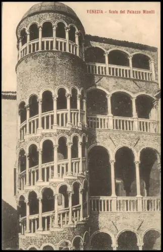 Cartolina Venedig Venezia Venice - Scala del Palazzo Minelli 1913