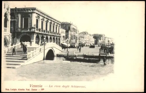 Cartolina Venedig Venezia La riva degli Schiavoni. 1906