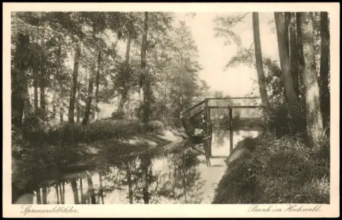 Ansichtskarte .Brandenburg Bank im Hochwald. Spreewaldbilder. 1926