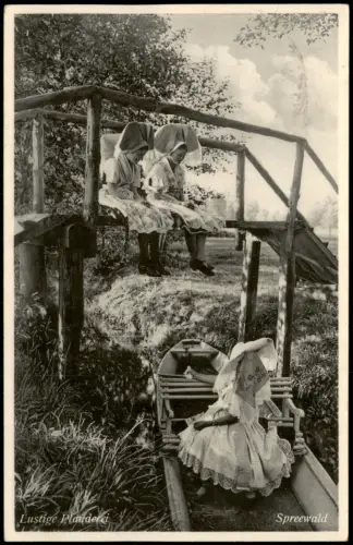 Ansichtskarte .Brandenburg Lustige Plauderei Spreewald Frauen in Tracht 1953