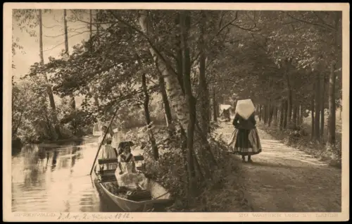 Ansichtskarte .Brandenburg Wendische-Trachten Frauen zu Land und Wasser 1912