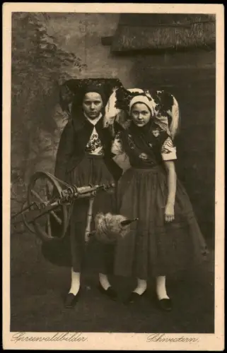Ansichtskarte .Brandenburg Wendische-Trachten Typen Spreewald Schwestern 1928