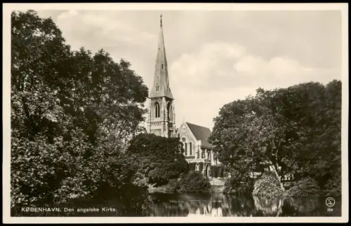 Postcard Kopenhagen København Den engelske Kirke. 1930
