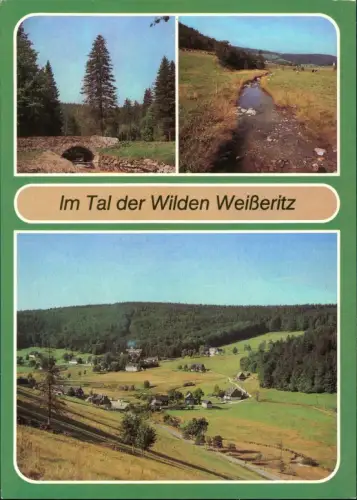 Dippoldiswalde Zinnbrücke, Wilde Weißeritz, Teilansicht Rehefeld-Zaunhaus 1988