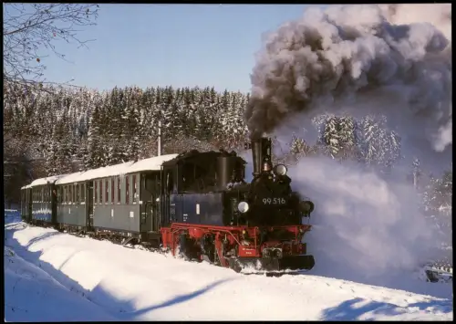 Schönheide (Erzgebirge) Dampflokomotive im Winter Hartmann Nr. 1797 1996