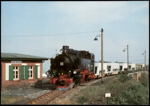 Ansichtskarte Helbra Dampflokomotive Station Bockstal 1997
