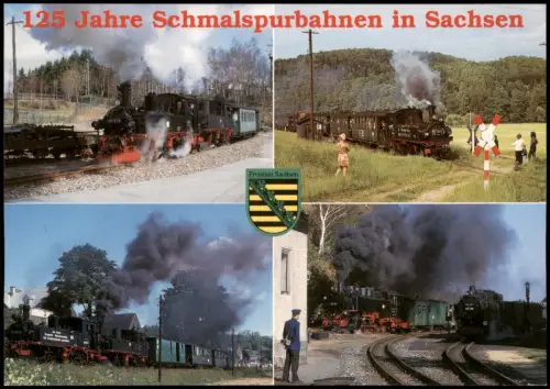 Ansichtskarte .Sachsen Dampflokomotiven 125 Jahre Schmalspurbahnen 2006