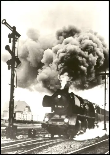 Ansichtskarte Wernigerode Dampflokomotive Baureihe 50.35-37 Nahgüterzug 1981