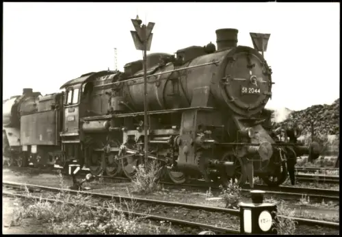 Ansichtskarte  Dampflokomotive Gattung G 12 Güterzug 1981