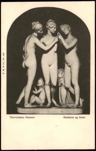 Kopenhagen København Museum Skulptur Motiv Erotik Gratierne og Amor 1900