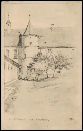 Ansichtskarte Insel Reichenau KLOSTERHOF INSEL REICHENAU Künstlerkarte 1910