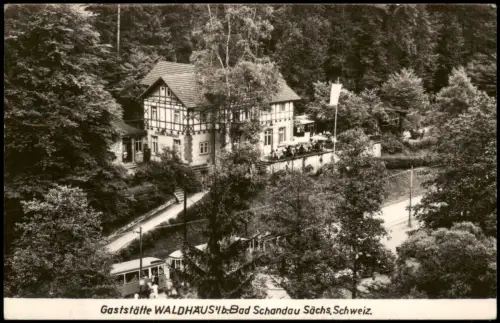 Bad Schandau Partie a.d. Gaststätte WALDHÄUSLE zur DDR-Zeit 1960