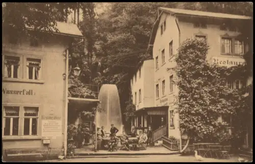 Lichtenhain-Sebnitz Restaurant Außensitz am Lichtenhainer Wasserfall 1923