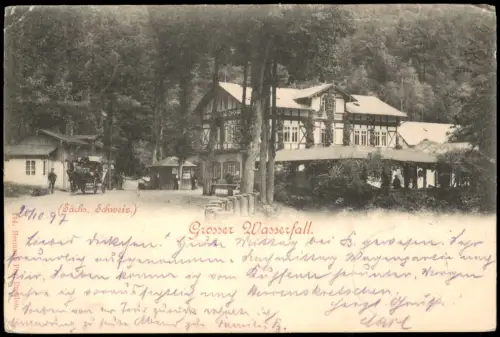 Ansichtskarte Sächsische Schweiz Großer Wasserfall 1897
