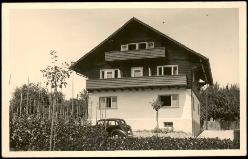 Ansichtskarte .Bayern Allgäu Allgäuer Landhaus Hopfen Auto 1956