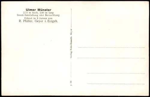 Ansichtskarte Geyer Modell Ulmer Münster R. Pfüller 1934