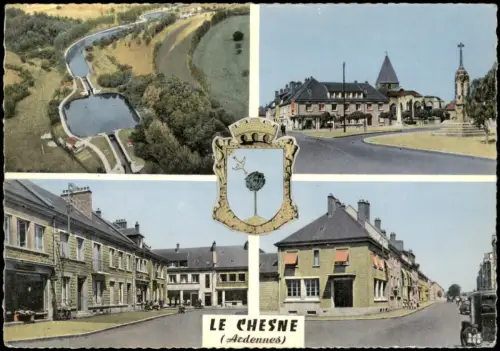 CPA Le Chesne Mehrbildkarte mit 4 Ortsansichten 1955