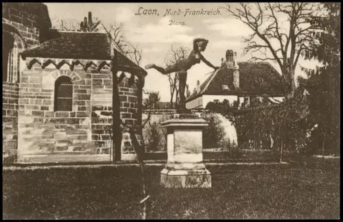 CPA Laon Diana Skulptur Denkmal 1915