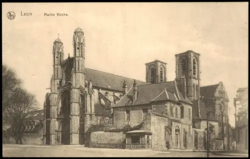 CPA Laon Partie an der Martin Kirche (Eglise) 1915