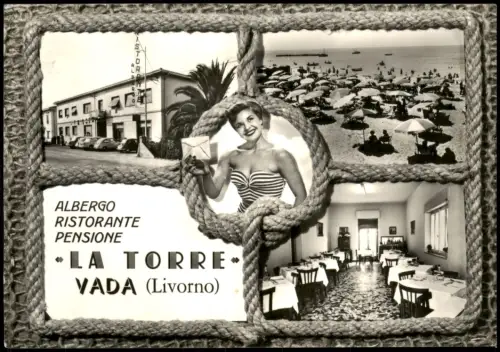 Vada (Livorno) Mehrbild-AK mit ALBERGO RISTORANTE PENSIONE LA TORRE 1963