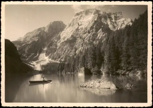 Cartolina Prags Braies Motivo al Lago Dolomiti 1939