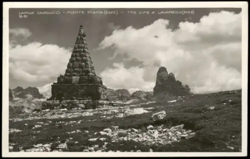 Trentino-Südtirol LAPIDE CARDUCCI MONTE PIANA TRE CIME di LAVAREDO 1940