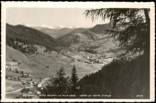 Trentino-Südtirol VAL BADIA HOTEL DOLOMITI LA VILLA verso LA VETTA 1936