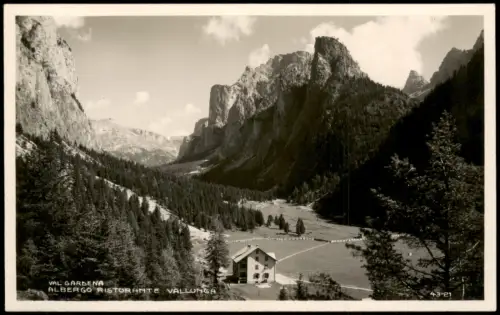 Gröden Südtirol Val Gardena Umlandansicht mit ALBERGO RISTORANTE VALLUNGA 1930