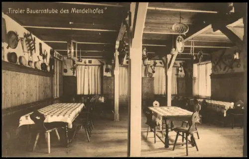 Cartolina Bozen Bolzano Tiroler Bauernstube des Mendelhofes Südtirol 1914