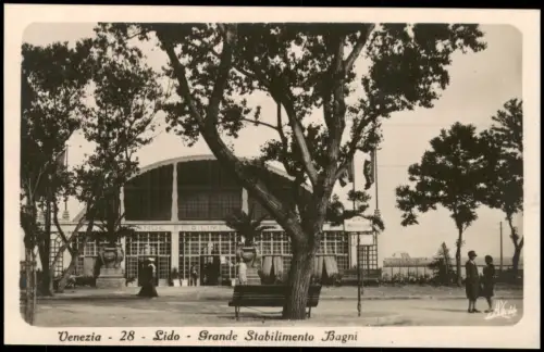 Cartolina Lido di Venezia-Venedig Venezia Grande Stabilimento Bagni 1929