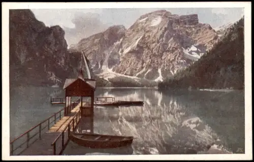 Niederdorf (Südtirol) Villabassa Umland-Ansicht Berge   See Italien 1910