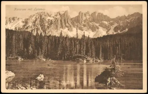 Cartolina Welschnofen Karersee Lago di Carezza 1928
