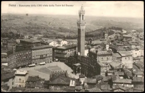 Cartolina Siena Panorama della Città visto dalla Torre del Duomo 1922