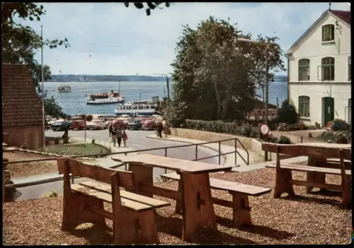 Bad Collund Kollund Teilansicht Ortsansicht Blick auf Schiffe Autos 1966