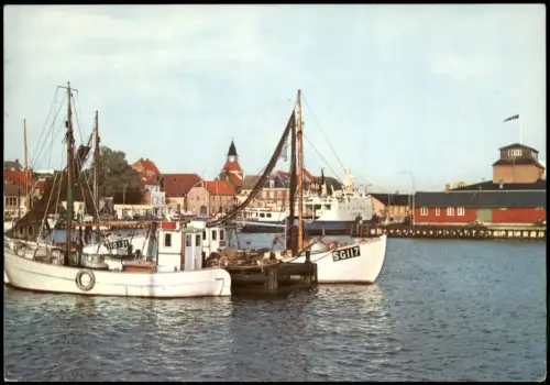 Postcard Faaborg Havnen Faaborg Hafen Fischerboote 1979