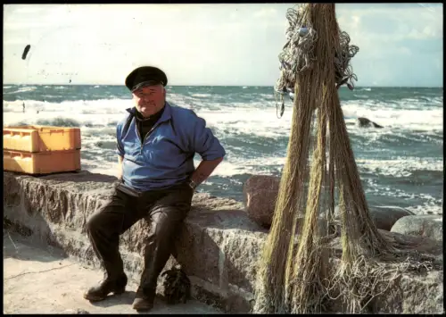 Postcard Bornholm Fiskertype fra Bornholm Fischer Typen Dänemark 1981