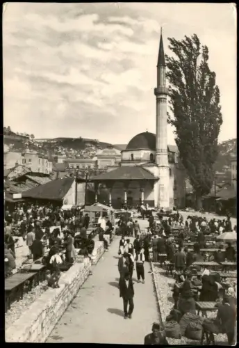 Postcard Sarajevo Baščaršija The Old Turkish Market Markt-Szene 1955