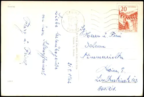 Postcard Rovinj Rovigno Ortsansicht mit Hafen Zugang 1962