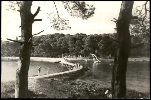 Postcard Rovinj Rovigno Freibad CRVENI OTOKROVINJ JUGOSLAVIJA 1959