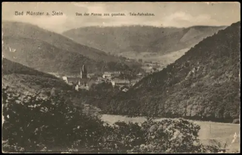 Bad Münster am Stein-Ebernburg Panorama-Ansicht  (Tele-Aufnahme) 1917