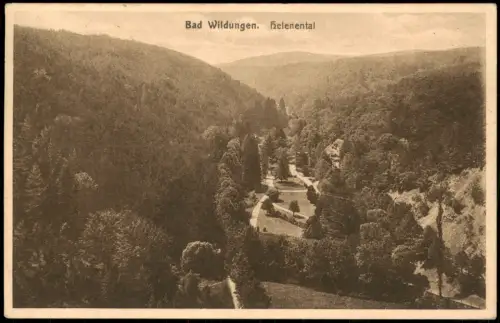 Ansichtskarte Bad Wildungen Partie im Helenental 1926