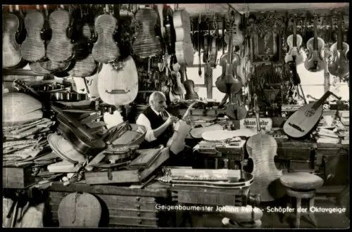 Mittenwald Geigenbaumeister Johann Reiter Schöpfer der Oktavgeige 1960