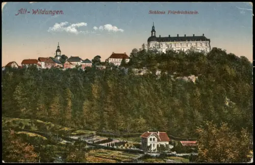 Ansichtskarte Bad Wildungen Schloss Friedrichstein 1926   gel Stempel ZWESTEN