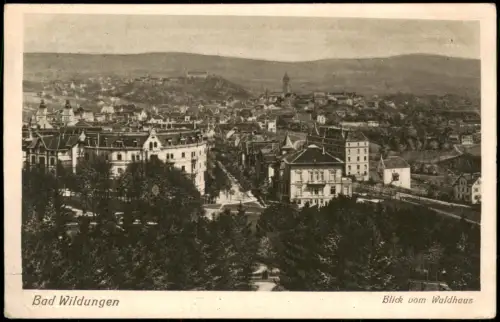 Ansichtskarte Bad Wildungen Panorama-Ansicht Blick vom Waldhaus 1926