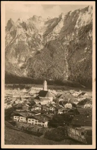 Ansichtskarte Mittenwald Panorama-Ansicht mit Karwendel Berge 1920