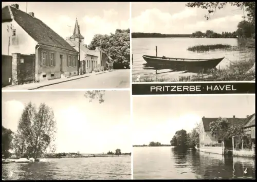 Pritzerbe DDR Mehrbild-AK Ortsansichten u.a. Tiefestraße, See Partie 1975