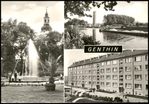 Genthin DDR MB  Ernst-Thälmann-Platz, Plauer Kanal, Andreas-Gröbler-Straße 1975