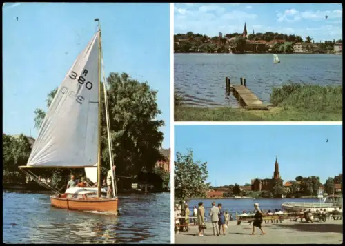 Malchow (Mecklenburg) Malchower See,  Stadt, Bootsanlegestelle  1976